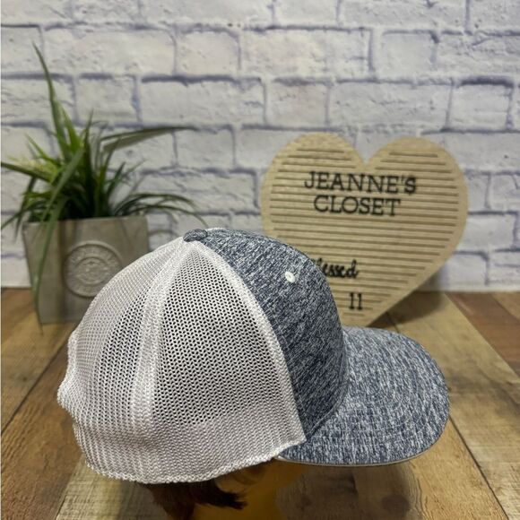 Ariat Mens Adjustable Mesh SnapBack  Logo Cap Hat (Heather Navy/White, One Size) - Picture 3 of 10